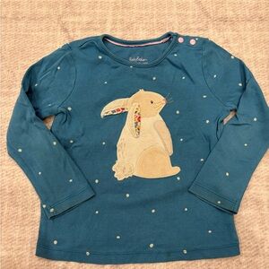 Baby Boden Blue Bunny Kids Shirt 3-4T